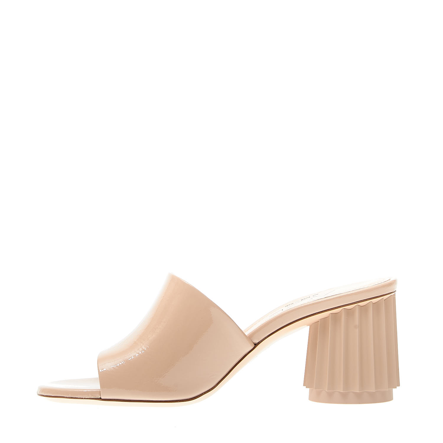 Sorelle Perego ciabatta vernice beige tacco 70mm rigato Offerta speciale della fabbrica