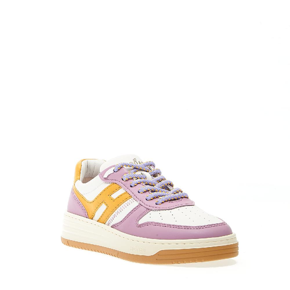 Sorelle Perego basket in pelle lilla H giallo Sostegno trimestrale
