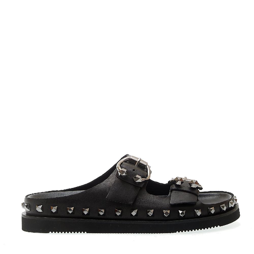 Sorelle Perego ciabatta nera borchie