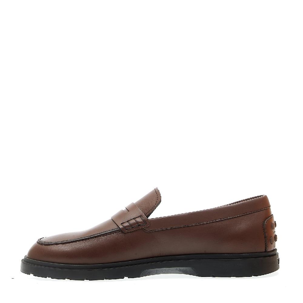 Sorelle Perego mocassino in pelle marrone fondo in gomma marrone Officina