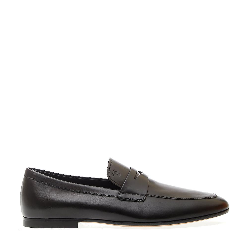 Sorelle Perego mocassino fondo cuoio in pelle nero