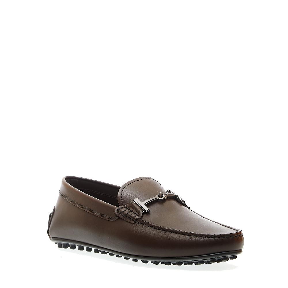 Sorelle Perego city gommino in pelle marrone fibbia Duty-free