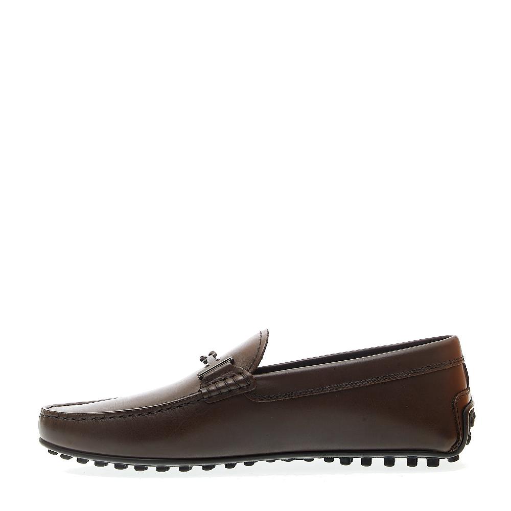 Sorelle Perego city gommino in pelle marrone fibbia Duty-free