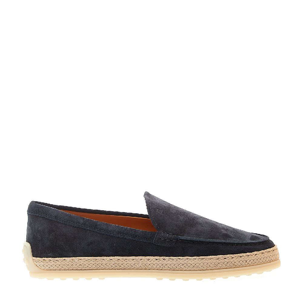Sorelle Perego pantofola in camoscio blu con corda