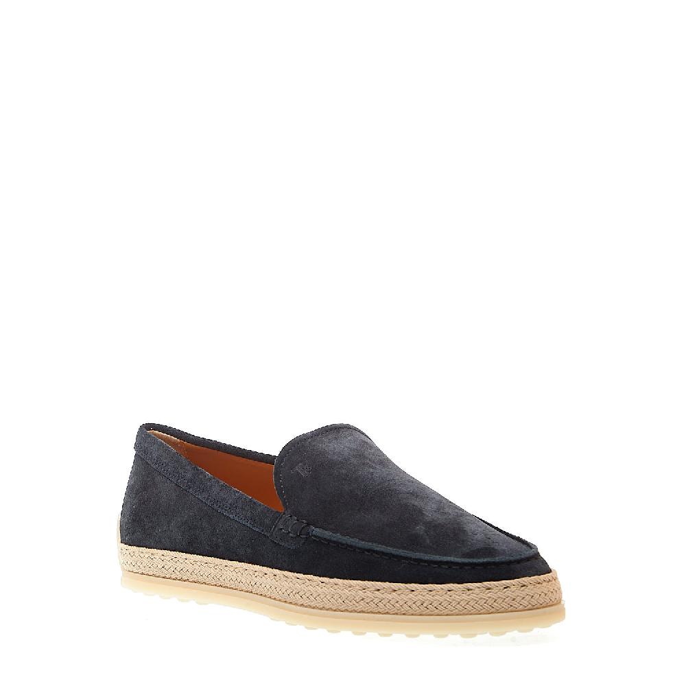 Sorelle Perego pantofola in camoscio blu con corda Nuovo