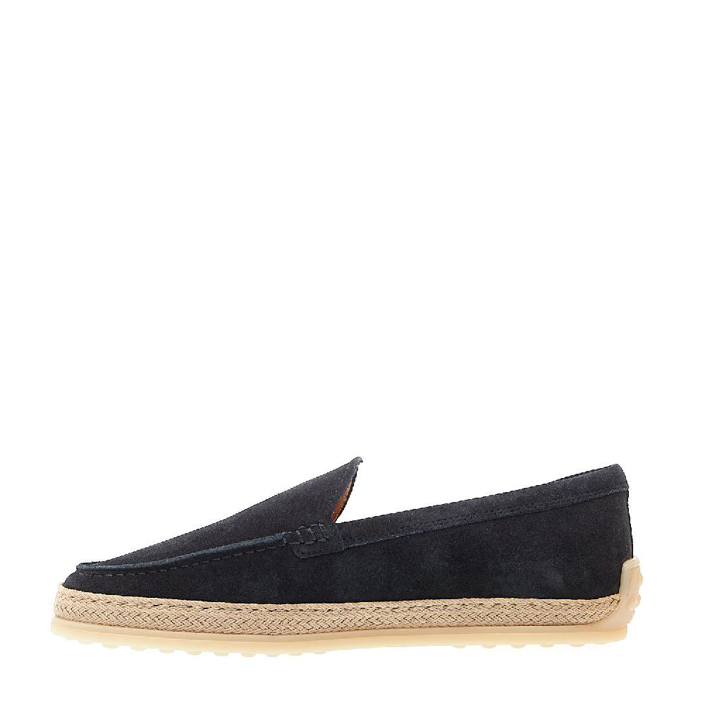 Sorelle Perego pantofola in camoscio blu con corda Nuovo