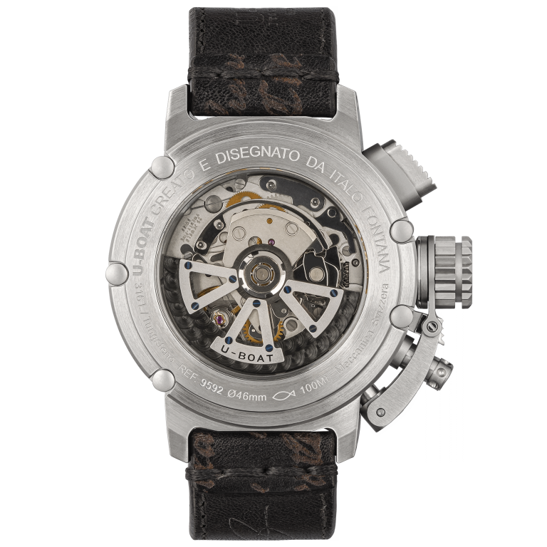 U Boat CHIMERA 46MM CHRONO SS NERO Vendita Calda