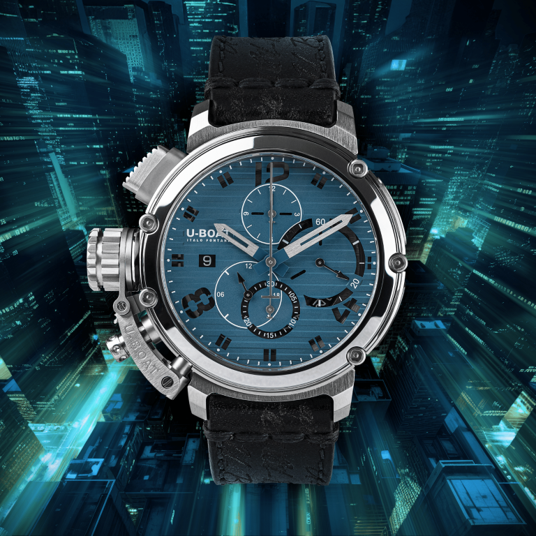 U Boat CHIMERA 46MM CHRONO SS BLU Nuova