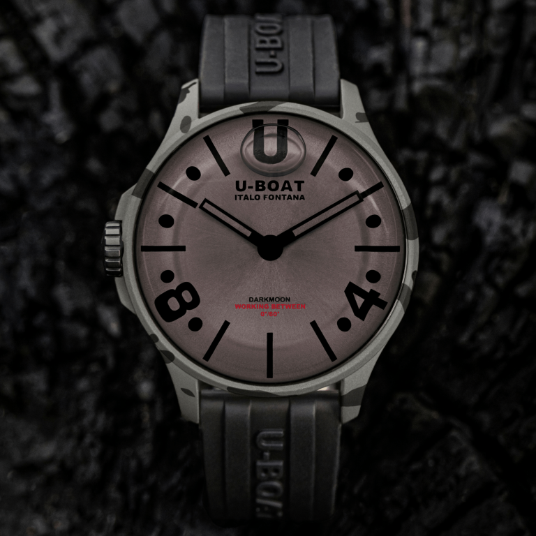 U Boat DARKMOON 40 MM BK GREY CURVED CAMOUFLAGE Spedizione Gratuita