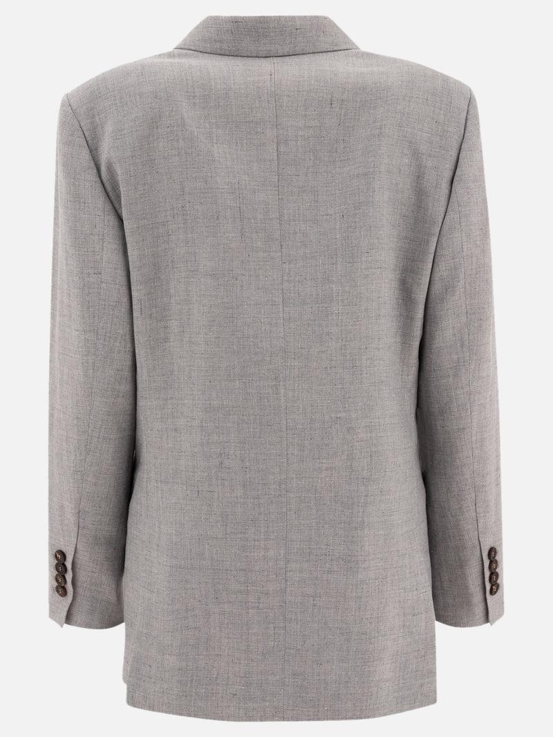 Vietti Brunello Cucinelli Blazer in canvas di lino e lana con monile Italy