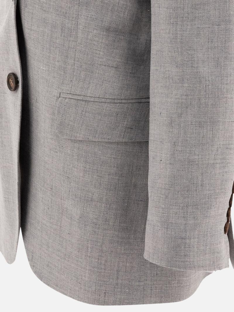 Vietti Brunello Cucinelli Blazer in canvas di lino e lana con monile Italy