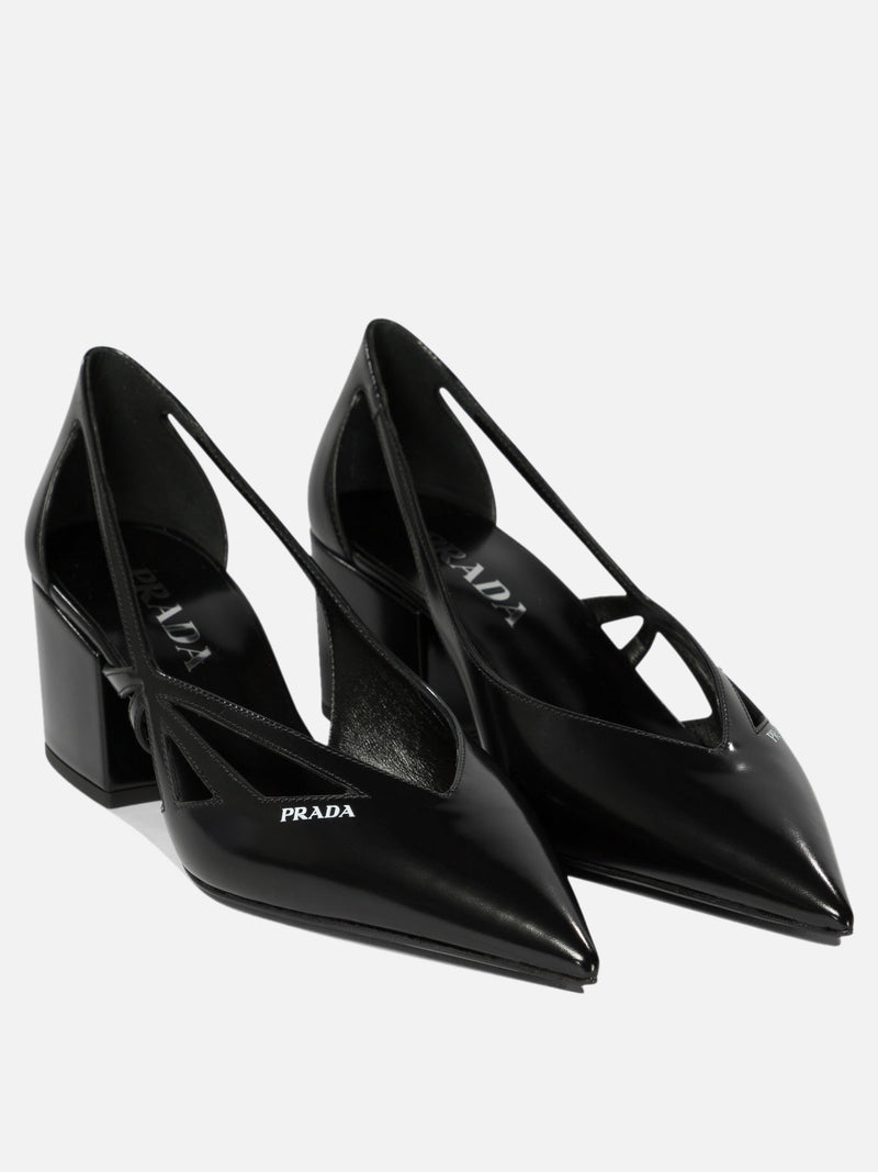 Vietti Prada Décolleté cut-out in pelle spazzolata Offerta