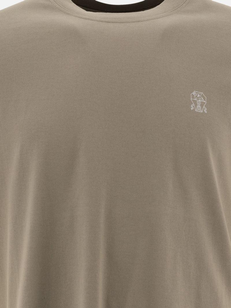 Vietti Brunello Cucinelli T-shirt in jersey con logo Novità