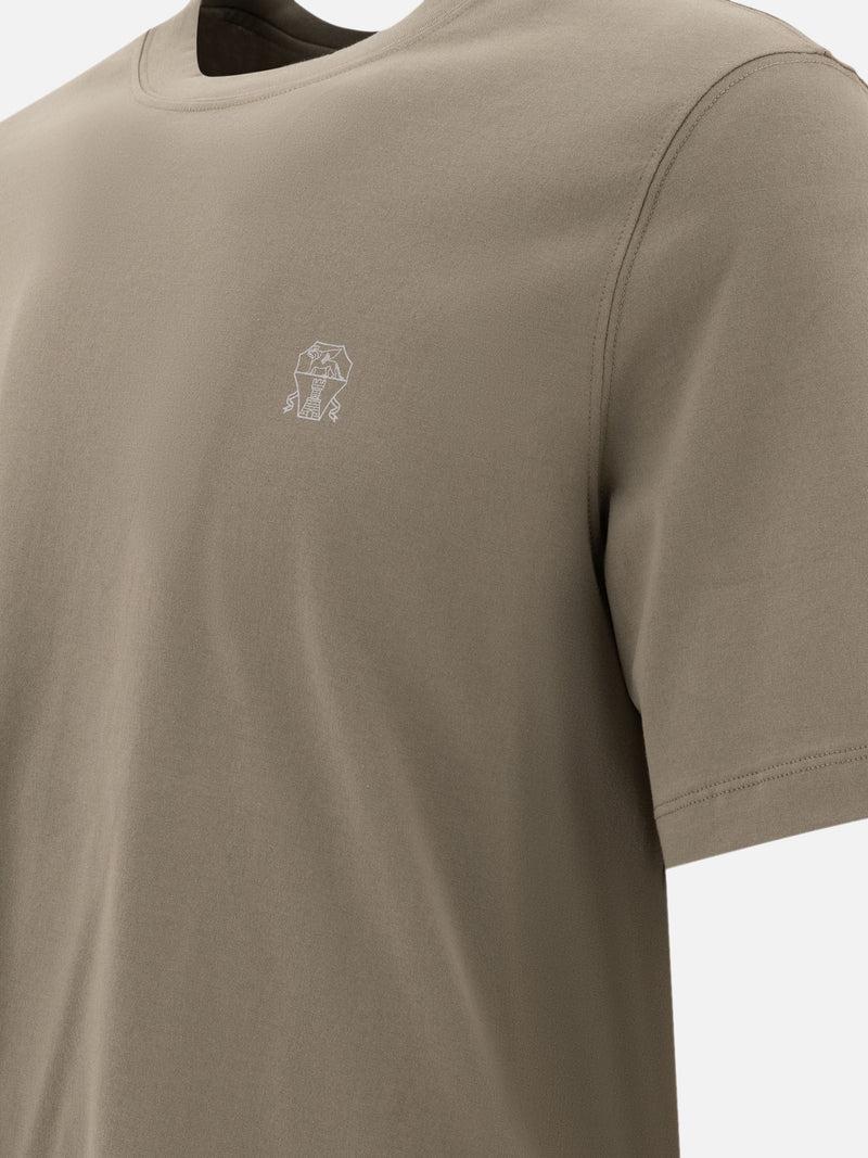 Vietti Brunello Cucinelli T-shirt in jersey con logo Novità