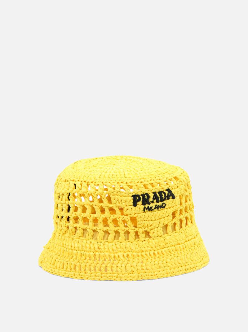 Vietti Prada Cappello da pescatore in rafia Vendita Calda