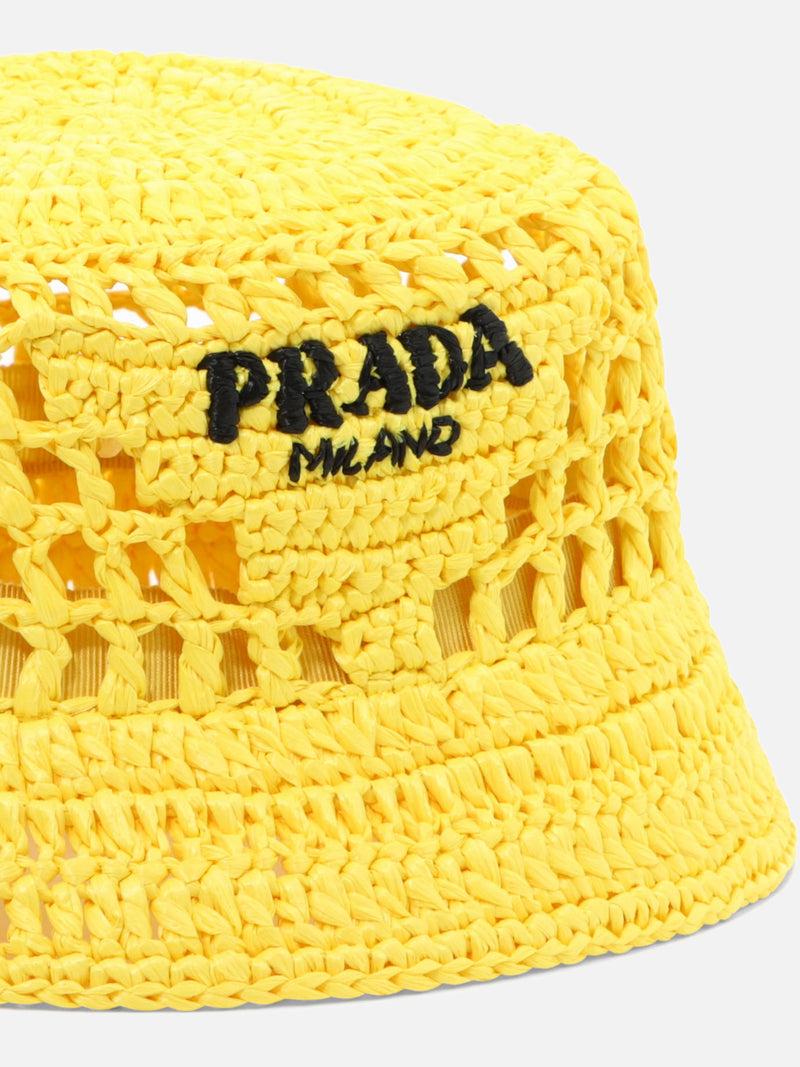 Vietti Prada Cappello da pescatore in rafia Vendita Calda
