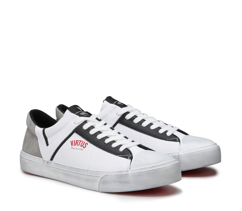 ﻿VIRTUS PALESTRE Rubby Low Leather/Suede white/Grey Hotsell