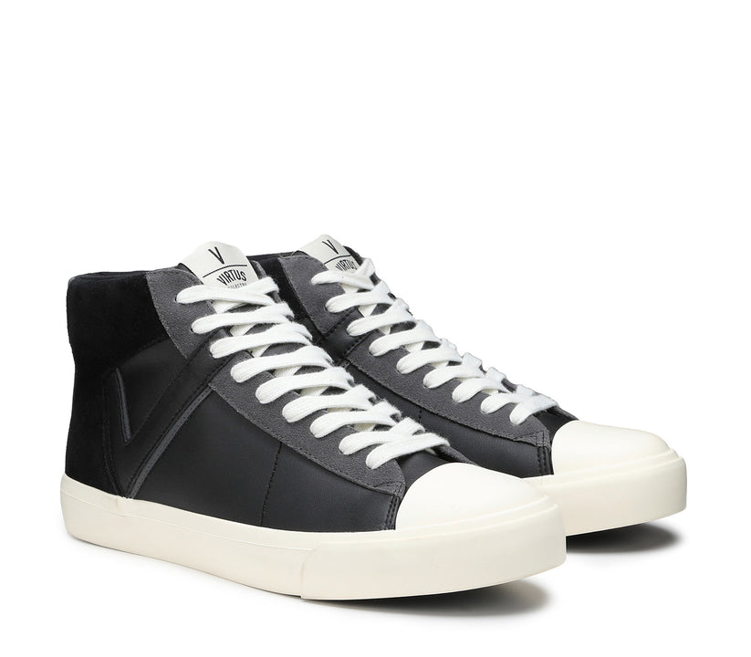 VIRTUS PALESTRE Rubby Mid Leather/suede black Vendita Calda