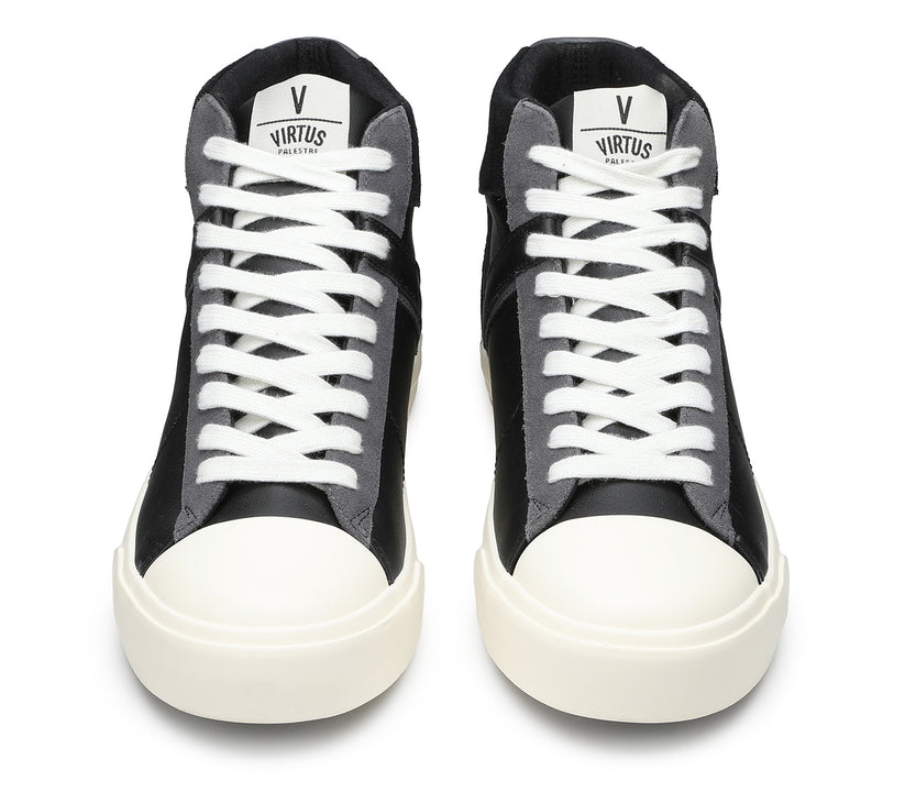 VIRTUS PALESTRE Rubby Mid Leather/suede black Vendita Calda