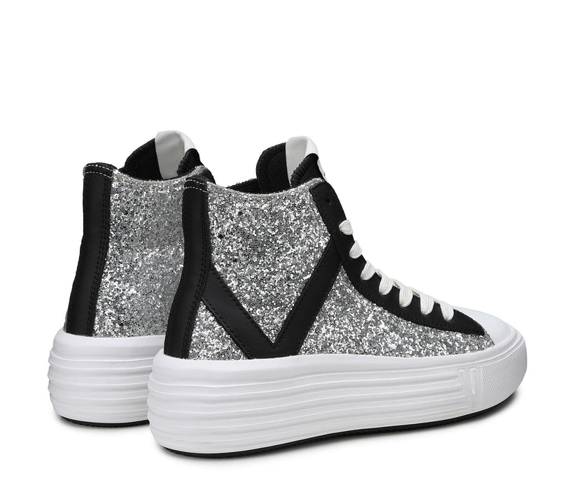 VIRTUS PALESTRE Venus Glitter/leather silver/black Saldi Di Fabbrica