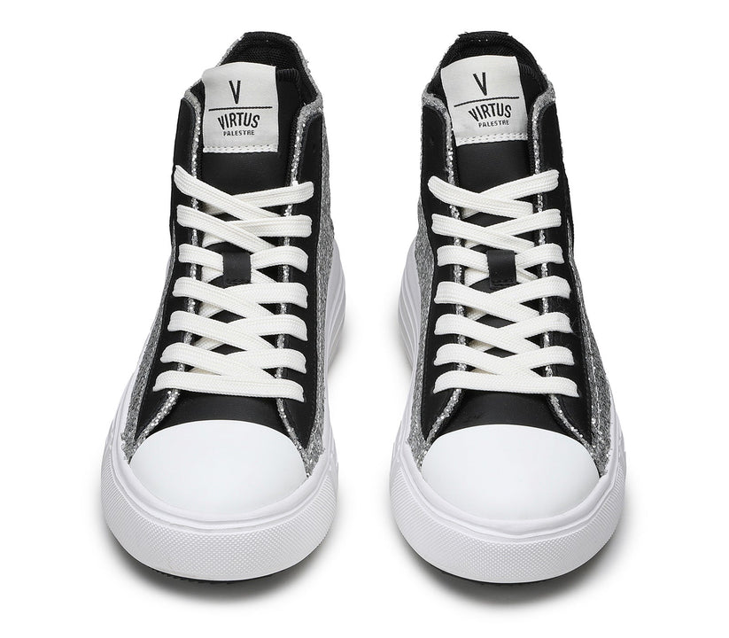 VIRTUS PALESTRE Venus Glitter/leather silver/black Saldi Di Fabbrica