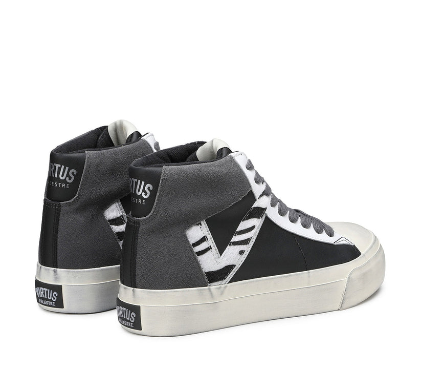 VIRTUS PALESTRE Rubby Mid Leather/suede black/dk. grey-zebra Vendite Flash