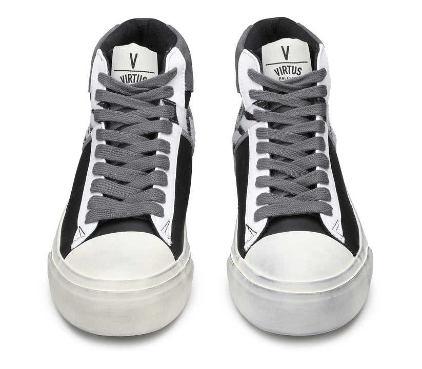 VIRTUS PALESTRE Rubby Mid Leather/suede black/dk. grey-zebra Vendite Flash