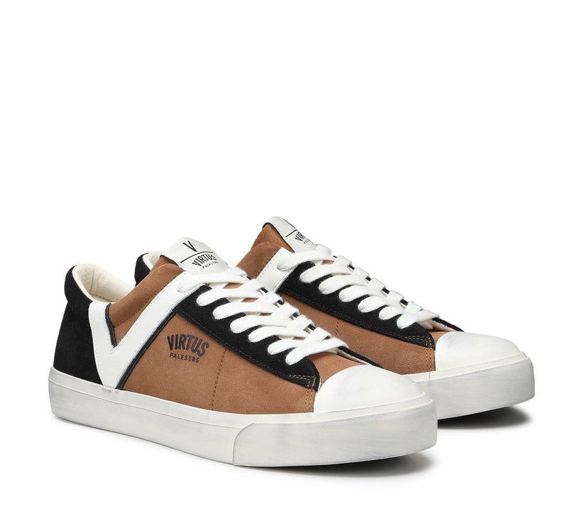 VIRTUS PALESTRE Rubby Low Suede Camel/Black Moda