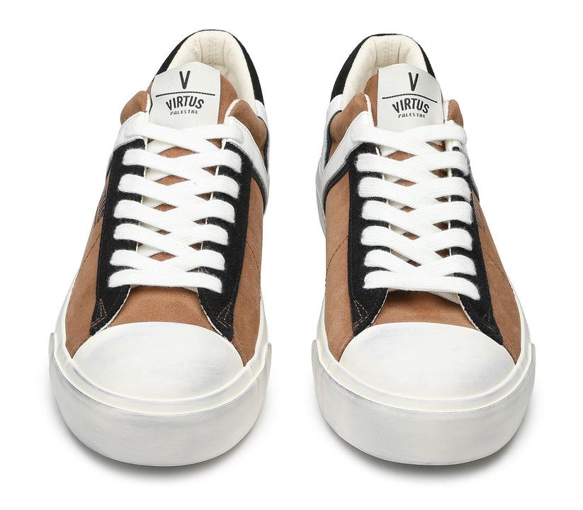 VIRTUS PALESTRE Rubby Low Suede Camel/Black Moda