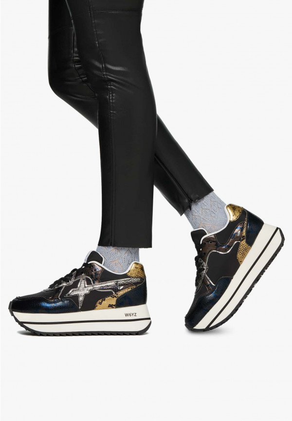 ﻿W6yz Sneakers in pelle e tessuto tecnico Nero -DEVA W Hotsell