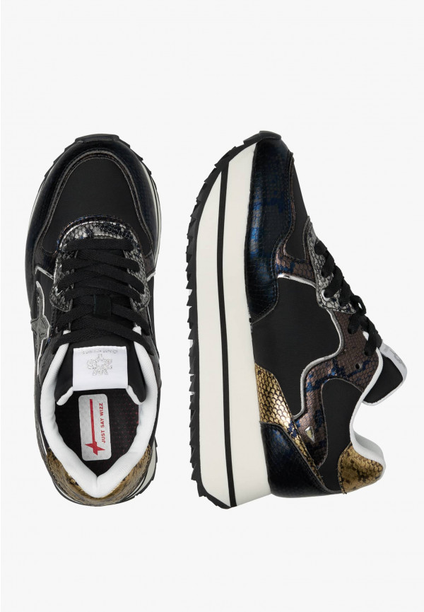 ﻿W6yz Sneakers in pelle e tessuto tecnico Nero -DEVA W Hotsell