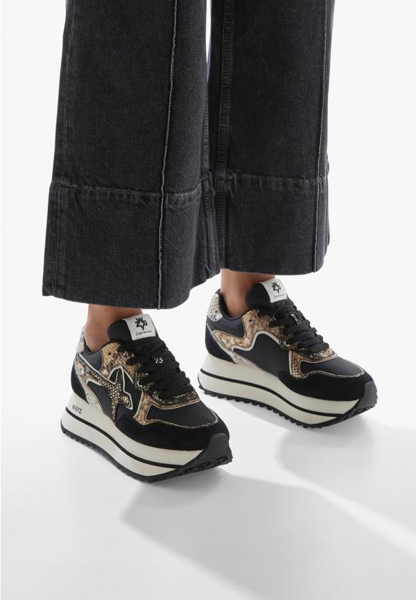 W6yz Sneakers in tessuto tecnico e suede Nero -DEVA W Vendita Economica
