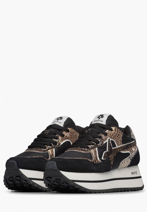 W6yz Sneakers in tessuto tecnico e suede Nero -DEVA W Vendita Economica
