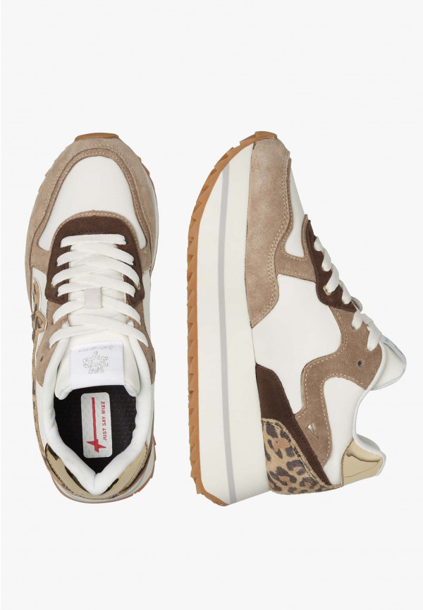 W6yz Sneakers in tessuto tecnico e suede Tortora -DEVA W Nuova