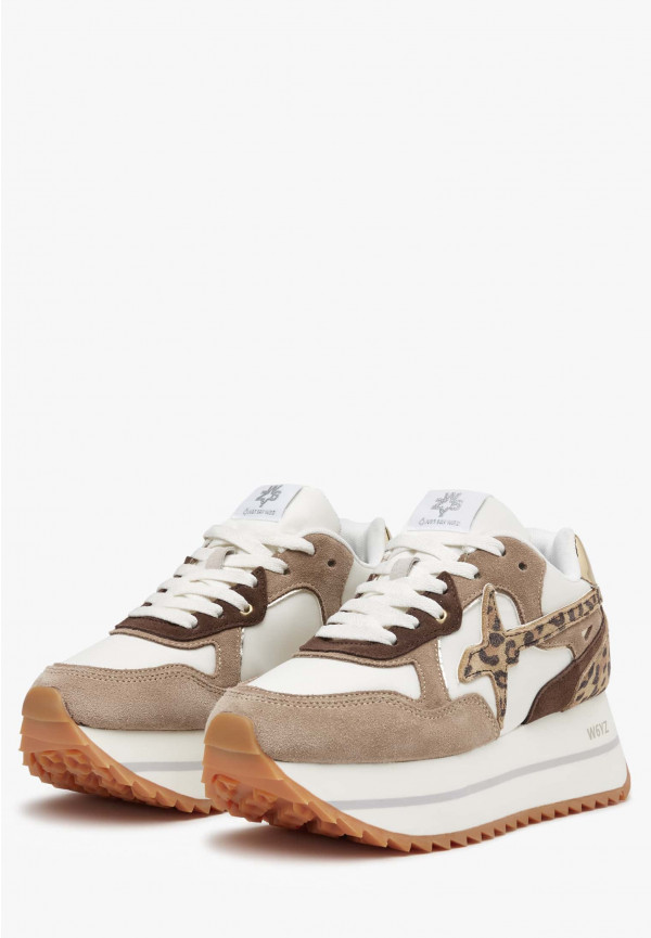 W6yz Sneakers in tessuto tecnico e suede Tortora -DEVA W Nuova
