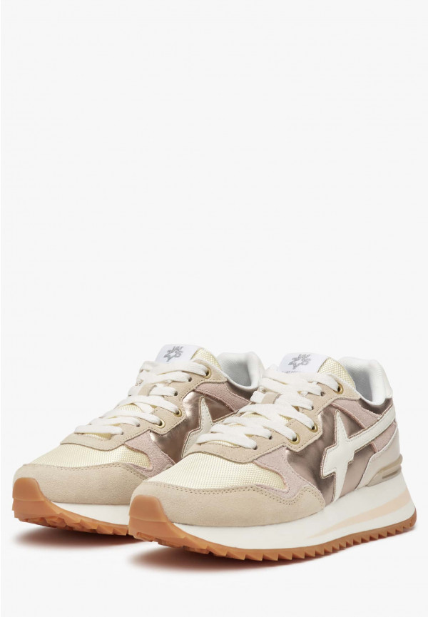 W6yz Sneakers in tessuto tecnico e suede Beige -YAK-W Moda
