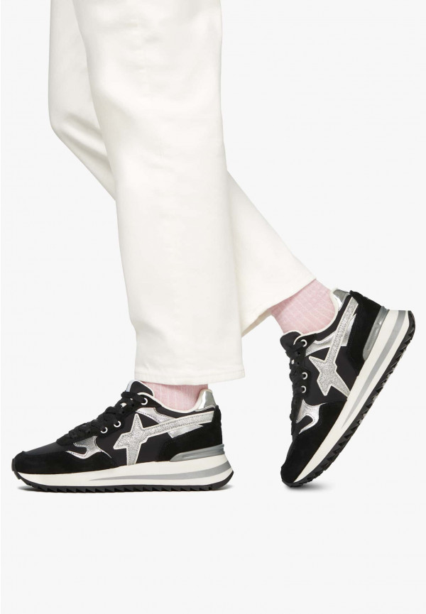 W6yz Sneakers in tessuto tecnico e suede Nero-Argento -YAK-W 2025