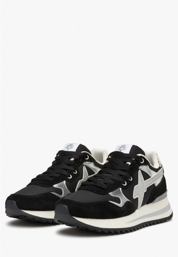 W6yz Sneakers in tessuto tecnico e suede Nero-Argento -YAK-W 2025