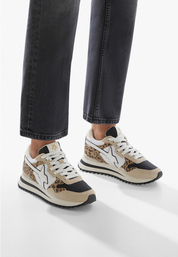 W6yz Sneakers in tessuto tecnico e suede Bianco-Grigio -YAK-W Nuovo