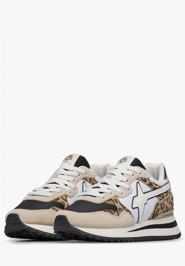 W6yz Sneakers in tessuto tecnico e suede Bianco-Grigio -YAK-W Nuovo
