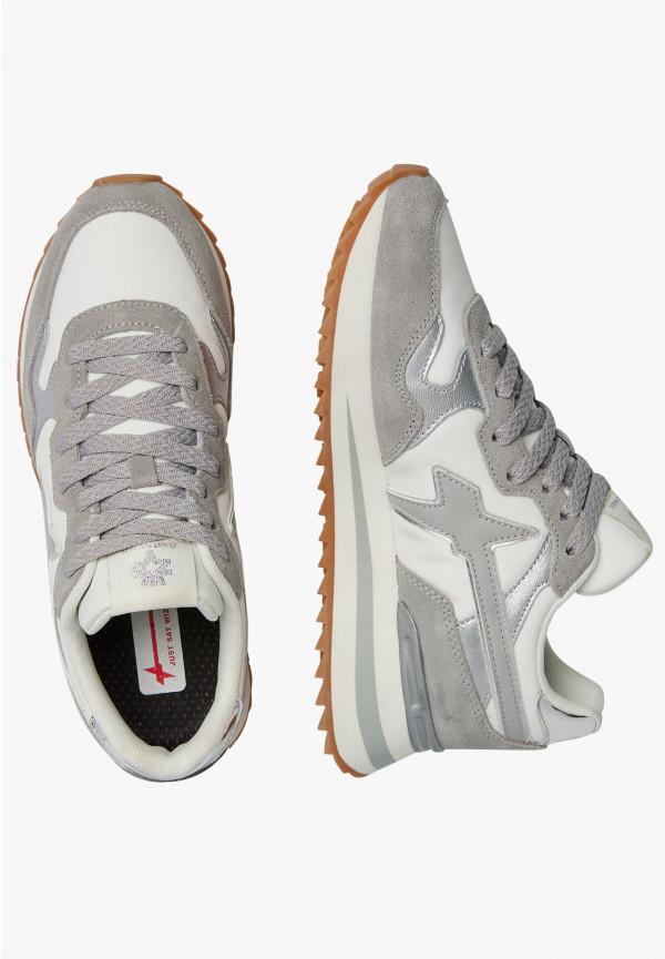 W6yz Sneakers in tessuto tecnico e suede Bianco-Grigio -YAK-W Qualità