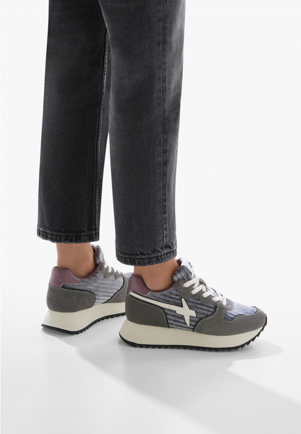W6yz Sneakers in pelle e suede Antracite -JET-W Promozione