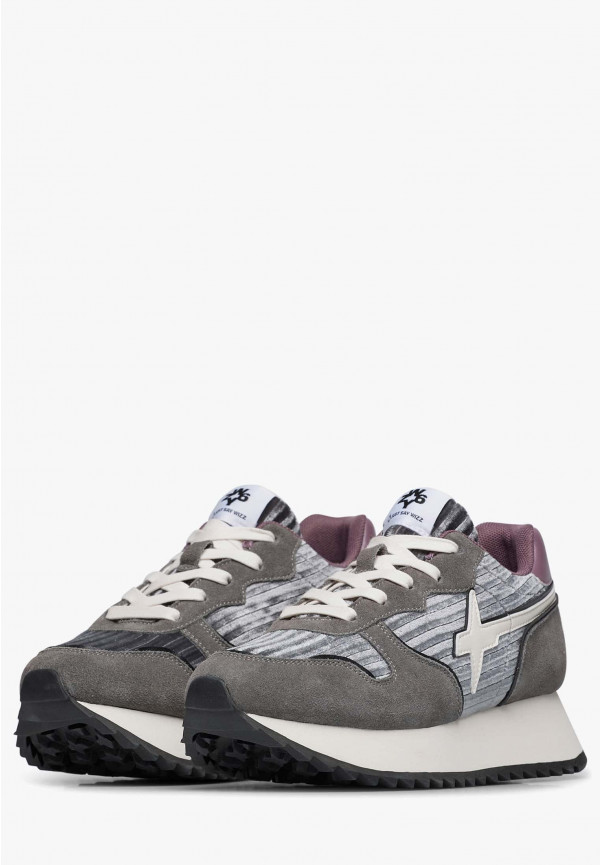 W6yz Sneakers in pelle e suede Antracite -JET-W Promozione