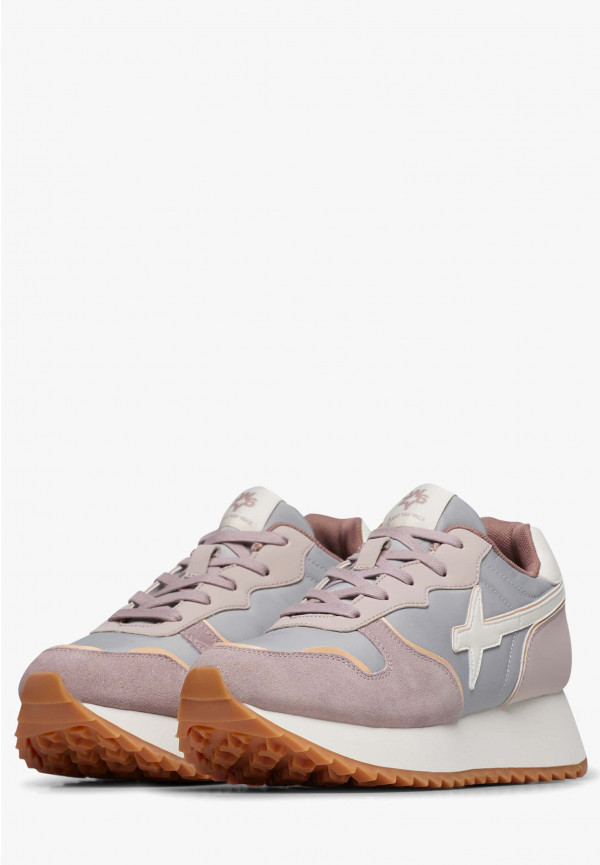 W6yz Sneakers in suede e tessuto tecnico Rosa -JET-W Spedizione Gratuita