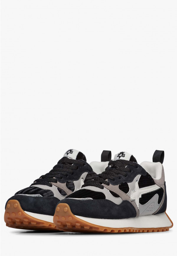 W6yz Sneakers in suede e tessuto tecnico Nero -LOOP-W Negozi Online