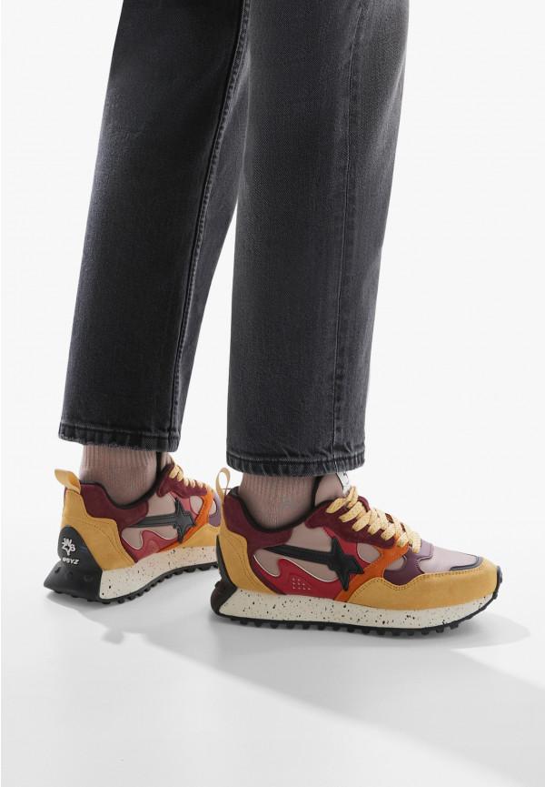 W6yz Sneakers in suede e tessuto tecnico Rosso -LOOP-W Acquista Ora