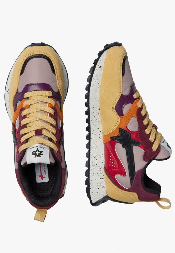 W6yz Sneakers in suede e tessuto tecnico Rosso -LOOP-W Acquista Ora