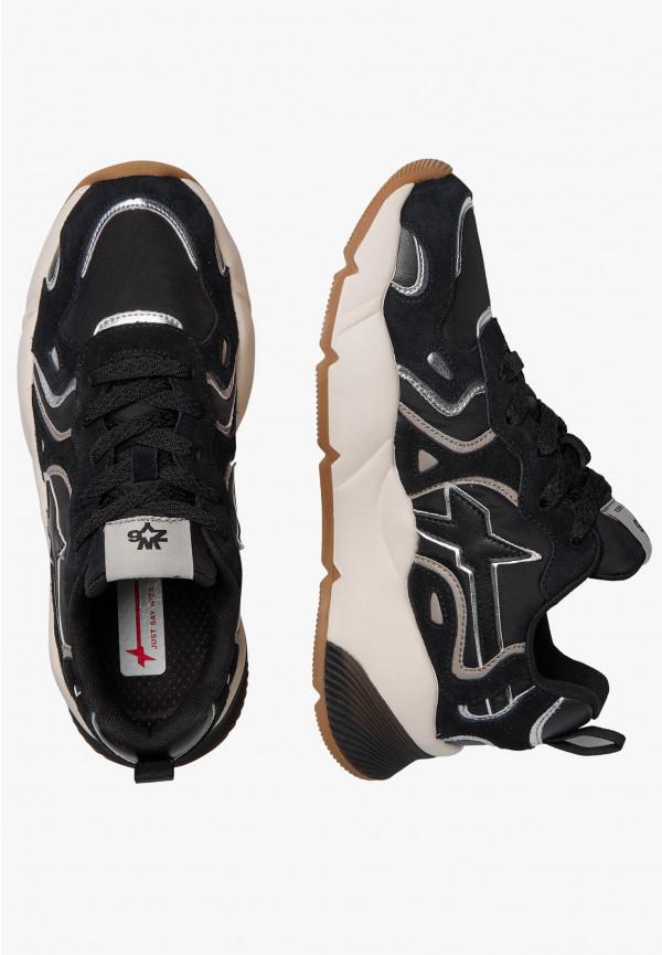 W6yz Sneakers in suede e tessuto tecnico Nero -SARAH-W Promozione Limitata