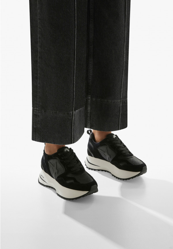 W6yz Sneakers in suede e tessuto tecnico con glitter Nero -ANNY 2 W Sottocosto