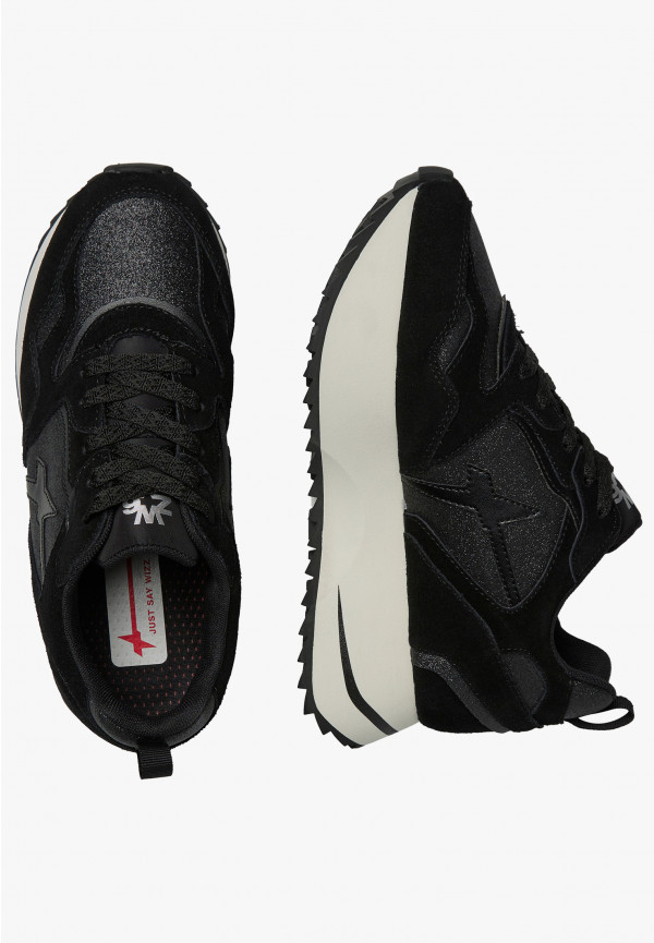 W6yz Sneakers in suede e tessuto tecnico con glitter Nero -ANNY 2 W Sottocosto